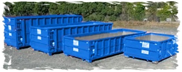 blue dumpsters different sizes